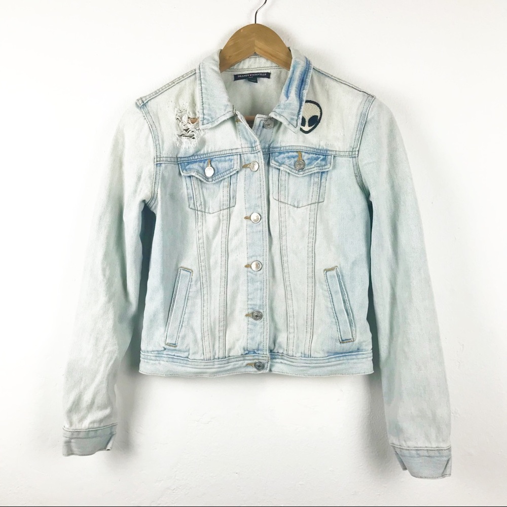 Brandy Melville Distressed Alien Patch Jac…